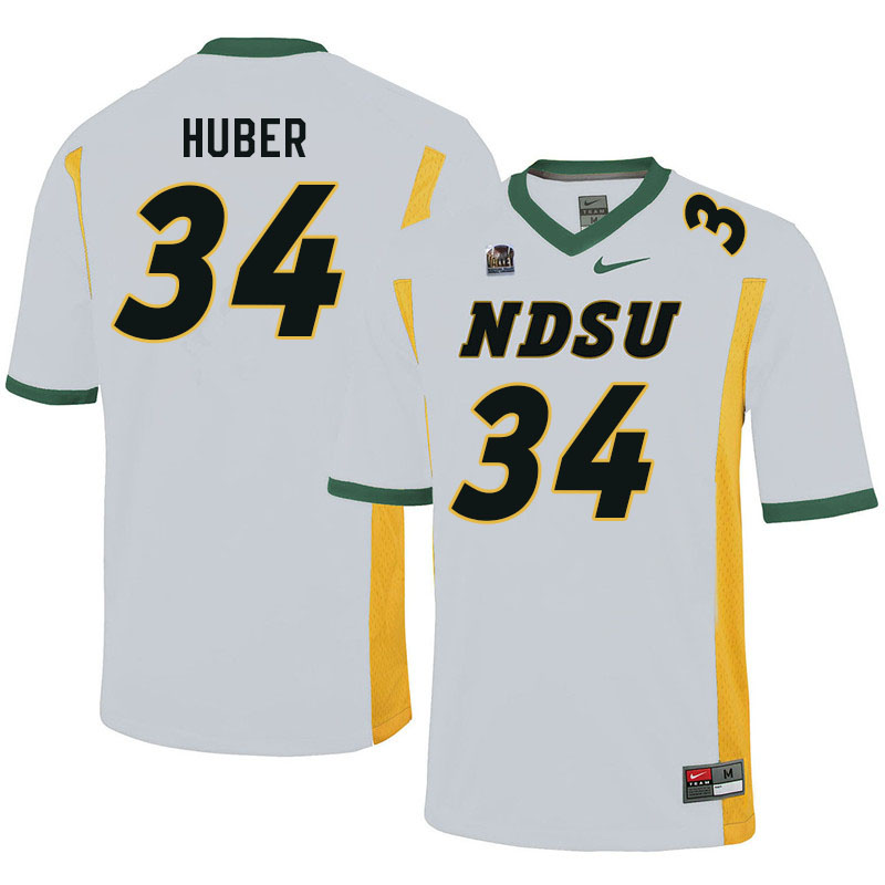 Men #34 Kegan Huber North Dakota State Bison College Football Jerseys Sale-White